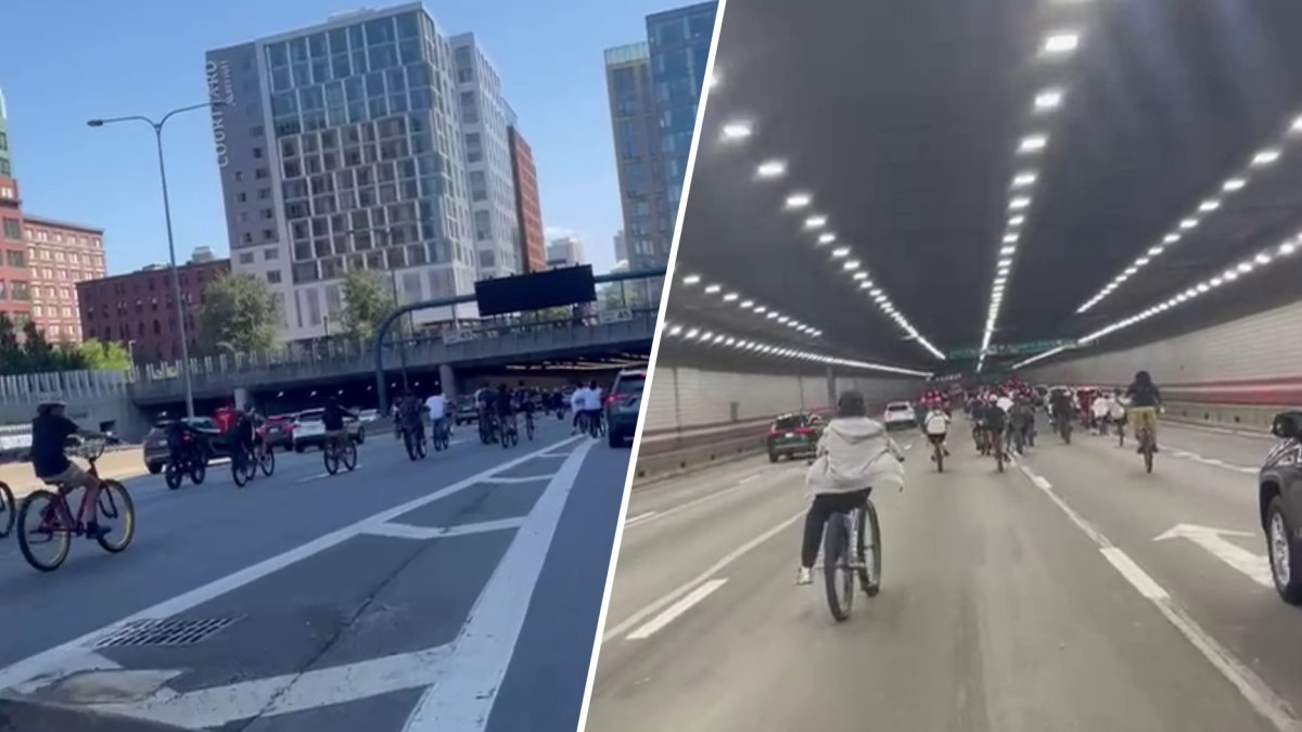 Boston Highway Bike Stunt: Dozens Ride Illegally, Video Shows Boston Highway Bike Stunt: Dozens Ride Illegally, Video Shows