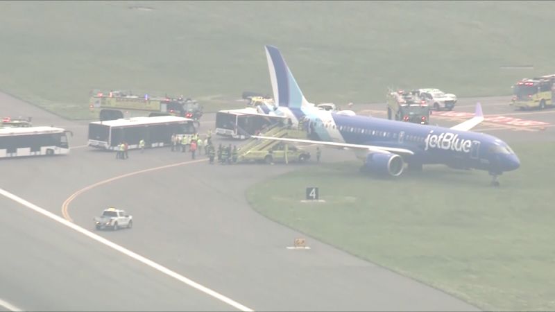 Boston Logan Airport: JetBlue Plane's Runway Excursion Results In Zero Injuries