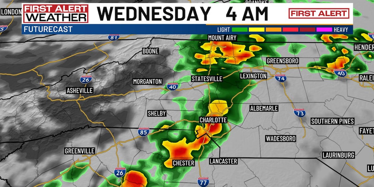 Charlotte Storm Forecast: Overnight Thunderstorms And Temperature Drop Charlotte Storm Forecast: Overnight Thunderstorms And Temperature Drop