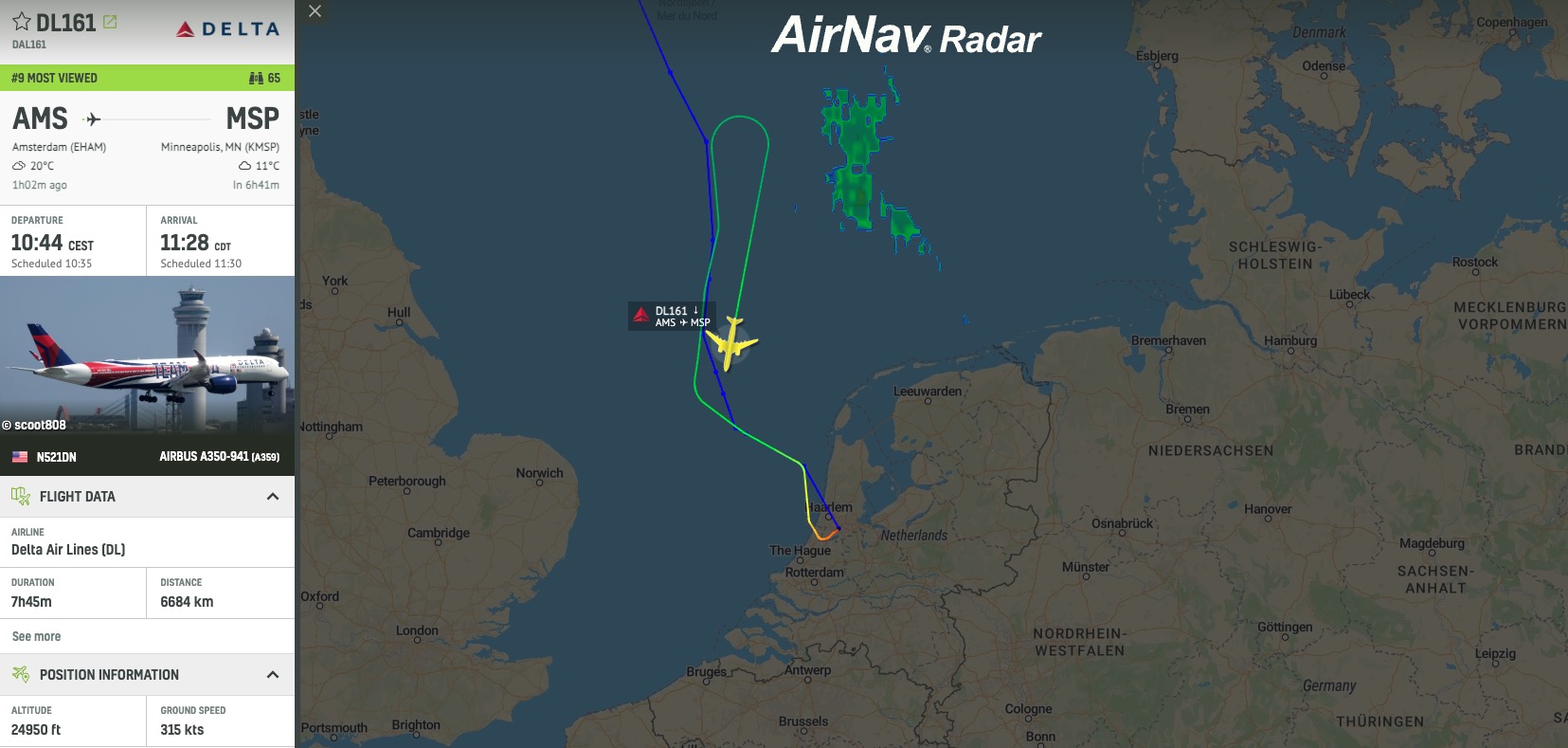 Emergency Declared On Delta Flight DL161 From Amsterdam