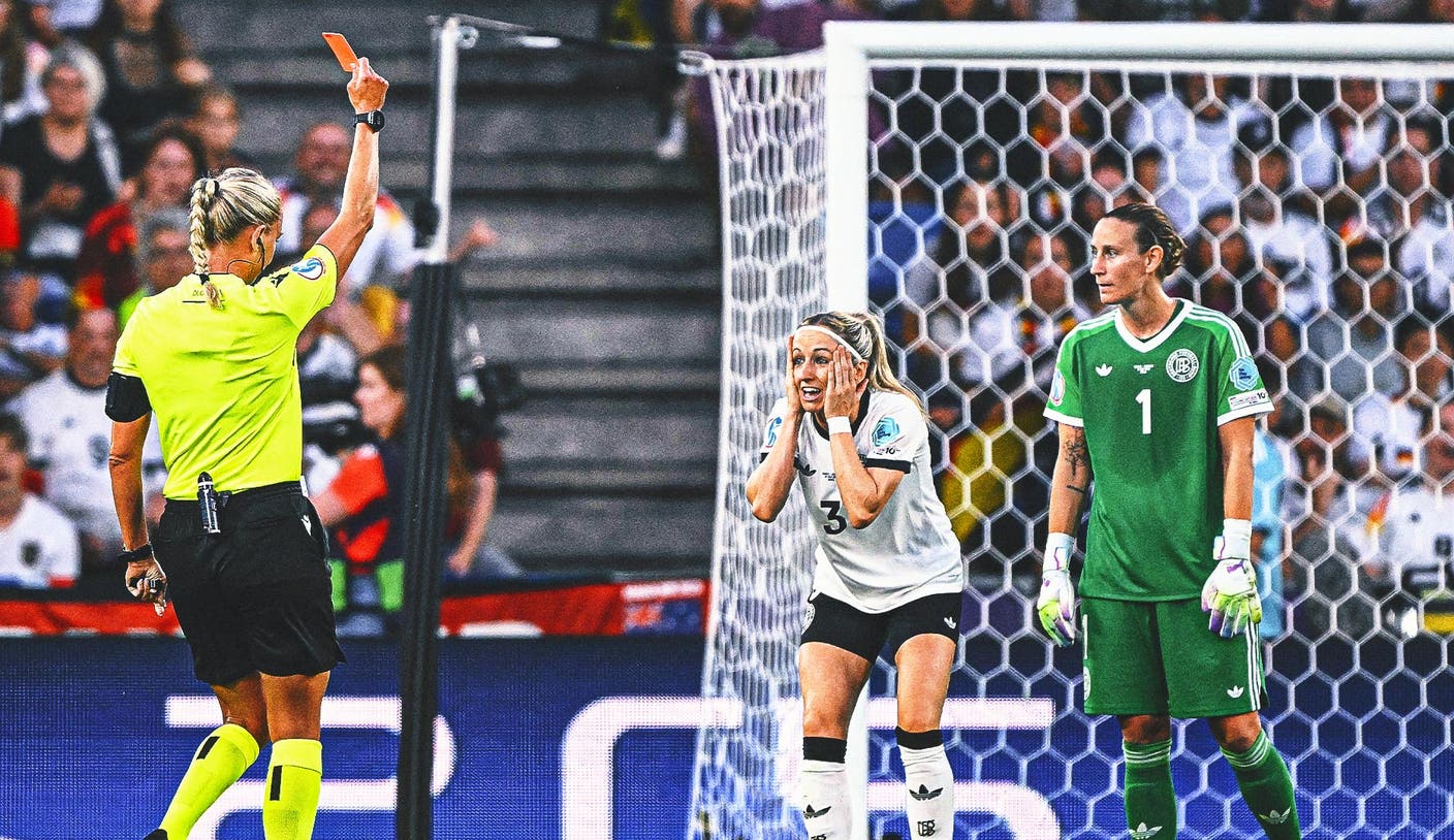 Hair-Pulling Incident Leads To Red Card For Germany's Kathrin Hendrich Hair-Pulling Incident Leads To Red Card For Germany's Kathrin Hendrich