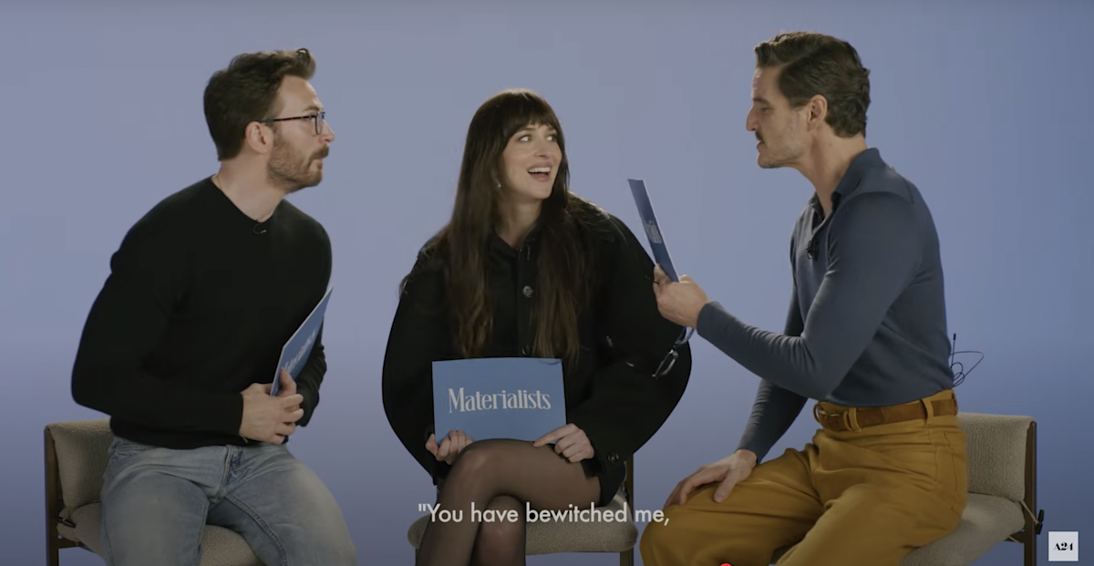 Pedro Pascal, Dakota Johnson, & Chris Evans: A Rom-Com Quiz Showdown Pedro Pascal, Dakota Johnson, & Chris Evans: A Rom-Com Quiz Showdown