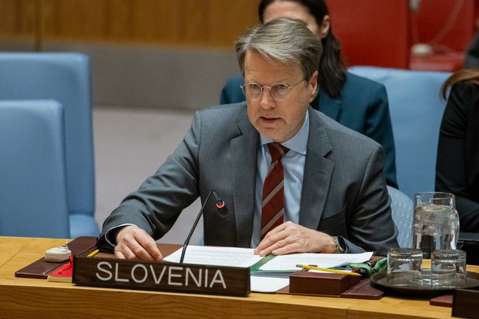 Slovenia's UN Ambassador Žbogar Addresses UNSC On Ukraine Peace And Security