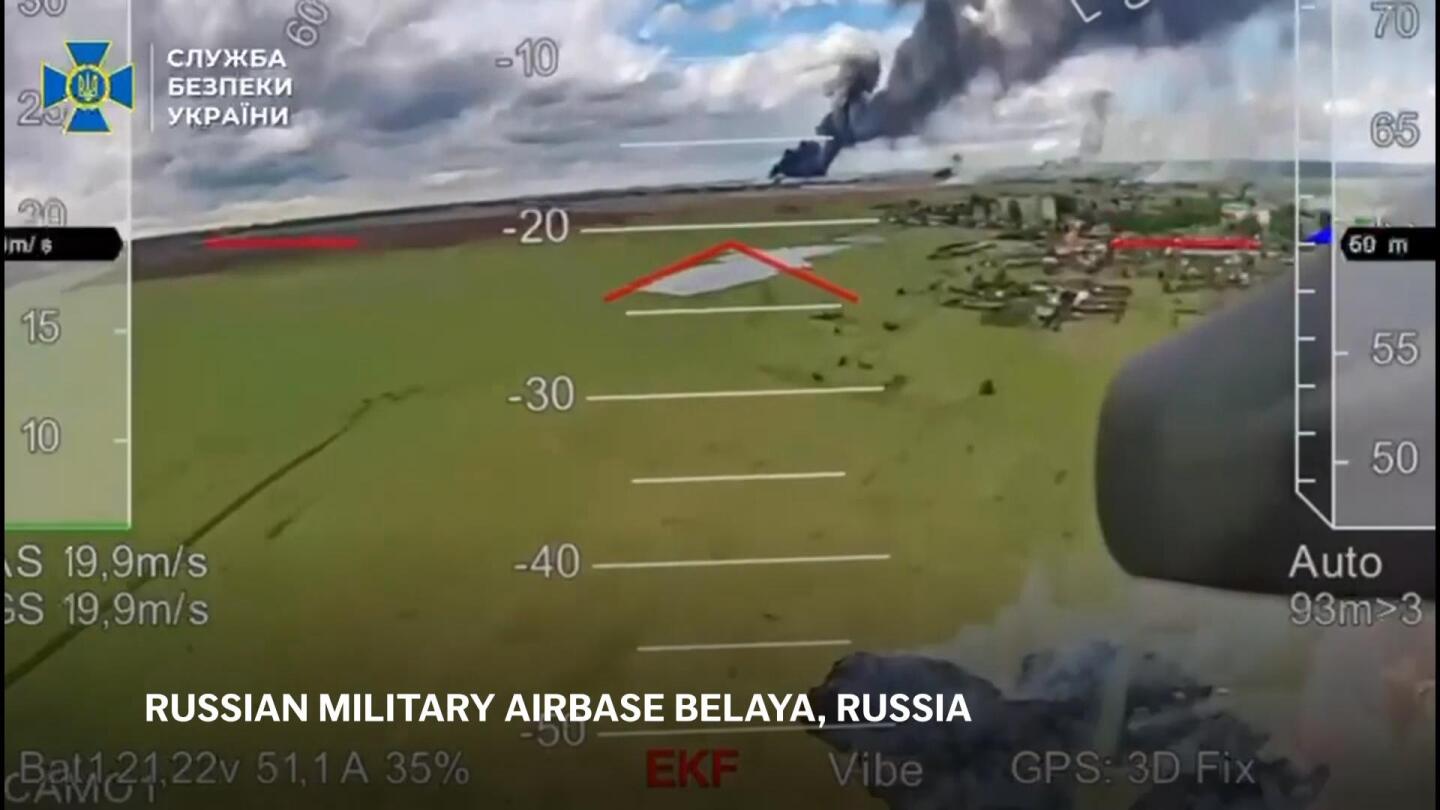 Ukraine Security Service Releases Video Of Drone Attack On Russian Air Bases